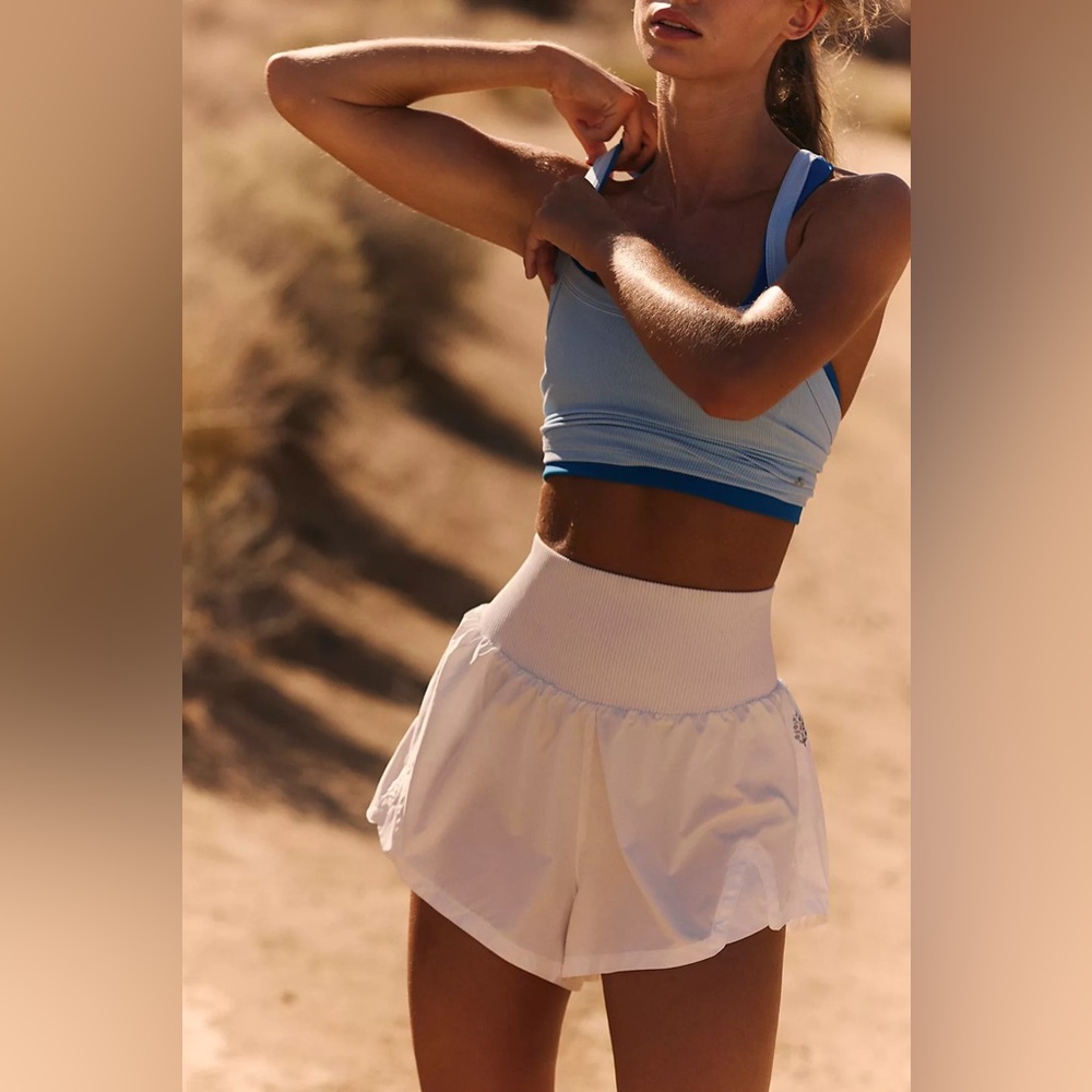 Free People Movement Carpe Diem Shorts FP Movement Running Shorts White NWT - Picture 2 of 11